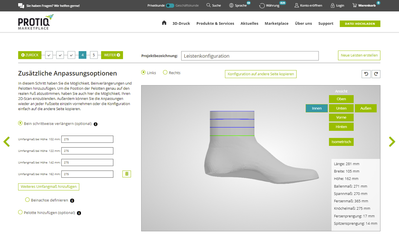 Shoe Last Configurator: Step 5