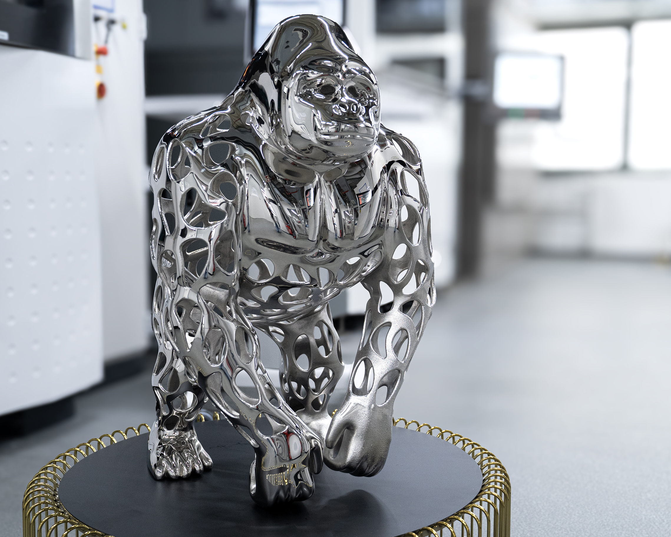 Coated gorilla, originally 3D printed from PA11 using selective laser sintering (SLS)