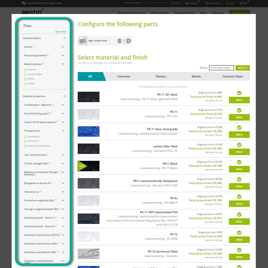 Guidance through the material jungle